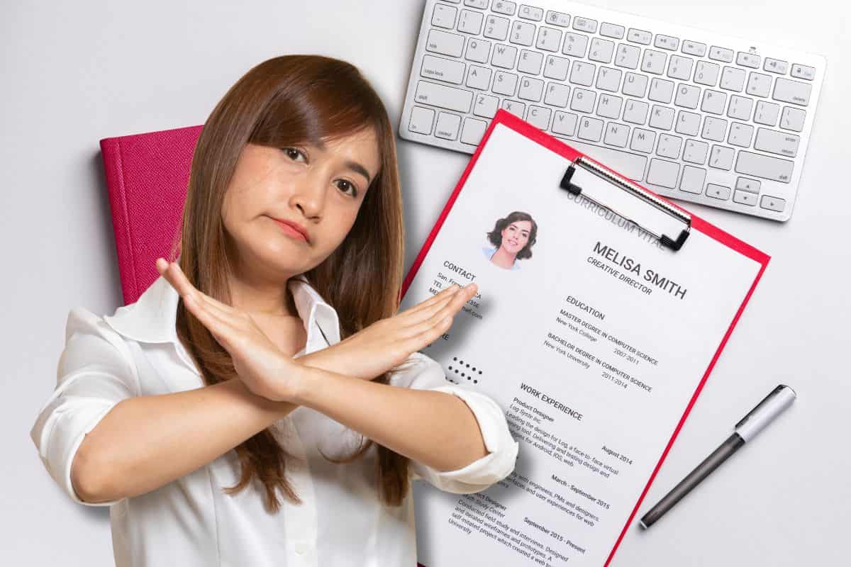 Quale dettaglio vietato nel CV