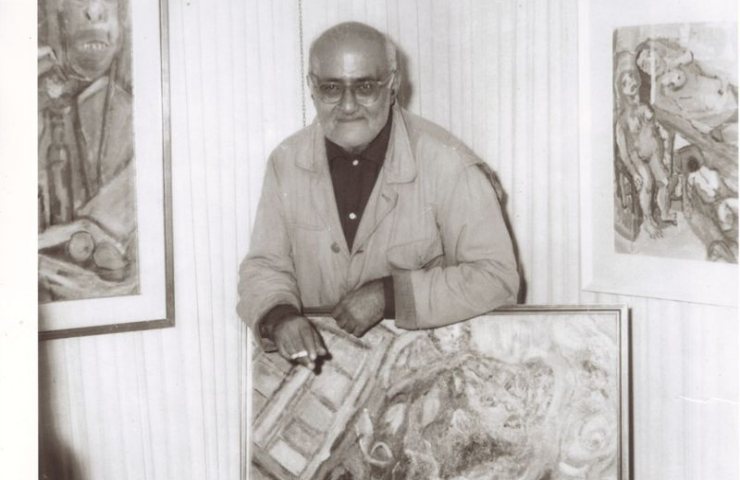 Marcello Gallian nel suo studio