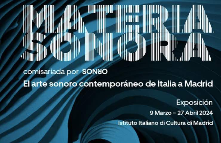 Locandina della mostra Materia Sonora 