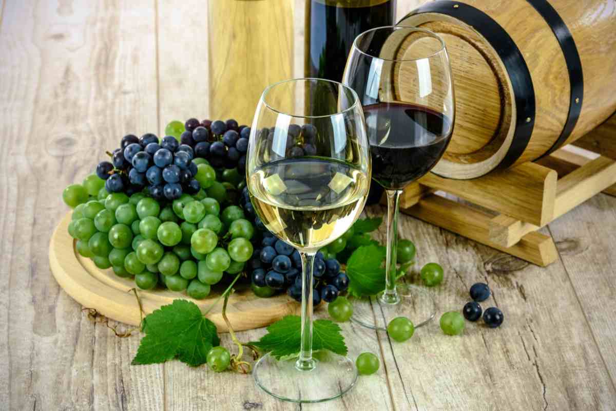 Vino bianco e vino rosso