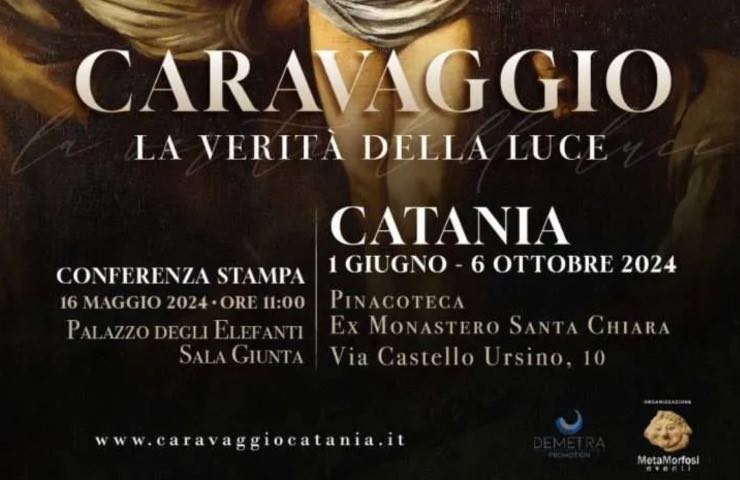 Locandina mostra su Caravaggio a Catania